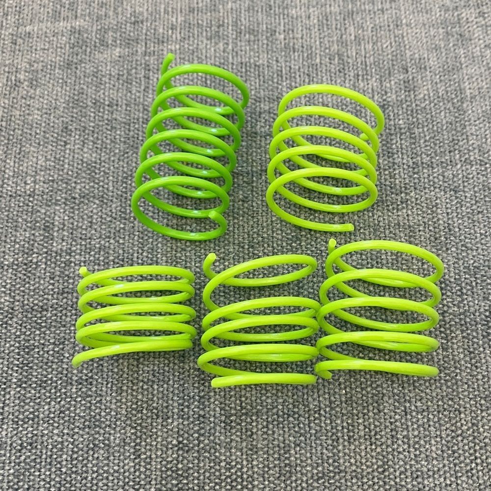5 Gently Used Green Cat Spring Toys